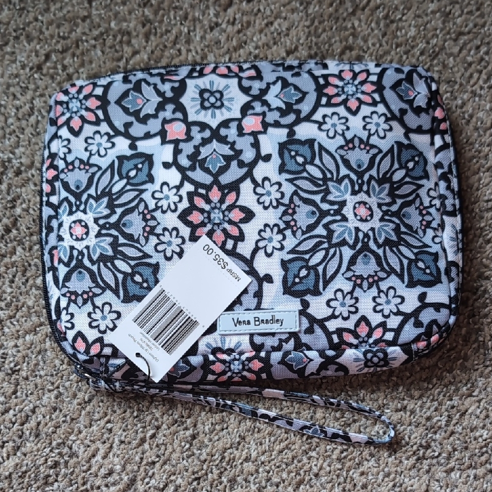 Vera Bradley Black and Pink Floral Pouch